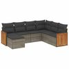 vidaXL Set canapele de grădină, 7 piese, cu perne, gri, poliratan