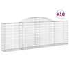 vidaXL Coșuri gabion arcuite 10 buc, 300x30x100/120 cm fier galvanizat