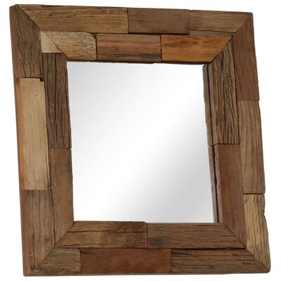 vidaXL Oglindă, 50 x 50 cm, lemn masiv reciclat