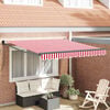vidaXL Cortina Retractabilă Manual Roșu și Alb 300 x 250 cm