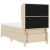 vidaXL Pat cu arcuri cu saltea cu headboard Crem 190 x 90 cm țesătură