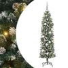 vidaXL Copac Artificial Slăb de Crăciun cu 300 LED Verde și alb 180 cm