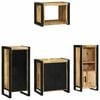 vidaXL Set de mobilier pentru baie 4 pcs Maro Lemn recuperat masiv