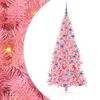 vidaXL Brad de Crăciun cu lumini LED Roz 180 cm PVC și Oțel