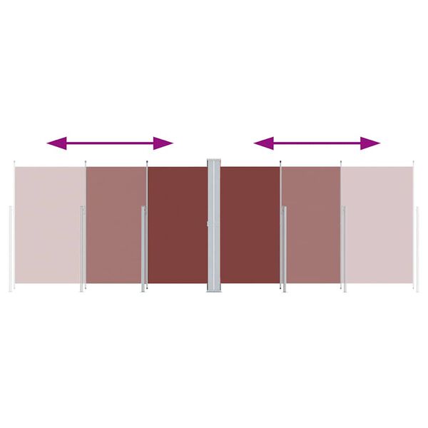 vidaXL Copertină laterală retractabilă, maro, 200x600 cm