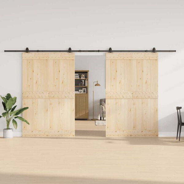 vidaXL Set feronerie pentru uși glisante, negru, 427 cm, oțel