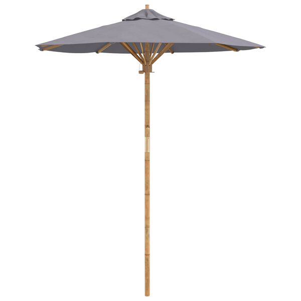 vidaXL Parasol de Grădină Gri &icirc;nchis &Oslash; 270 x 260 cm Bambus
