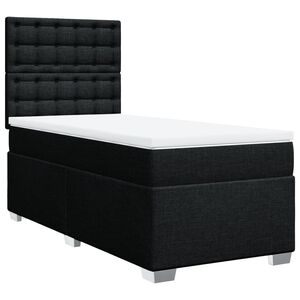 vidaXL Pat box spring cu saltea, negru, 80x200 cm, textil