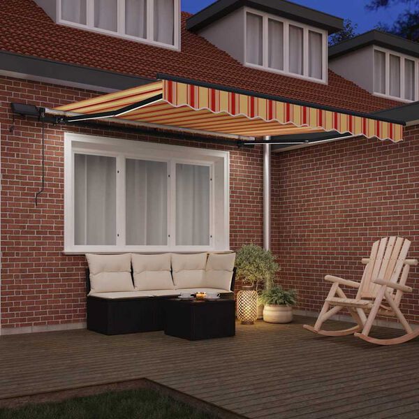 vidaXL Cortina Retractabilă galben și portocaliu 300 x 250 cm țesătură