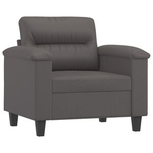 vidaXL Canapea de o persoană, gri, 60 cm, piele ecologică