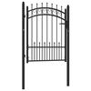 vidaXL Poartă de gard EMMEN cu țepi din oțel 104x109,5 cm, negru