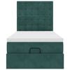 vidaXL Cadru de pat otoman cu saltele, catifea verde &icirc;nchis 80x200cm
