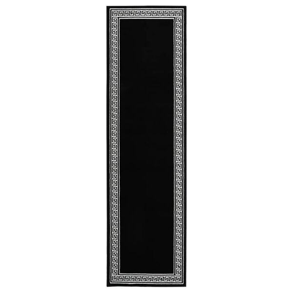 vidaXL Covor traversă, negru cu motiv, 60x300 cm, BCF