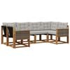 vidaXL Set de canapele de exterior 6 buc. Natural și Gri deschis
