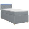 vidaXL Pat box spring cu saltea și LED Gri deschis 90 x 190 cm