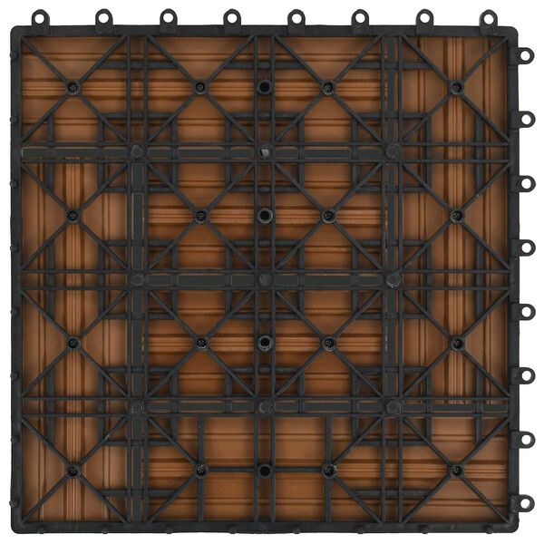 vidaXL Plăci pentru Deck 11 pcs Lemn de tec 30 x 30 cm Lemn compozit