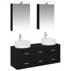 vidaXL Set de mobilier pentru baie 5 pcs Stejar Negru