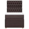 vidaXL Pat box spring cu saltea, maro &icirc;nchis, 100x200 cm, textil
