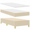 vidaXL Pat cu arcuri cu saltea cu headboard Crem 100 x 200 cm țesătură