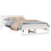 vidaXL Cadru de pat cu headboard Alb 120 x 200 cm Lemn de pin masiv