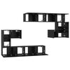vidaXL Unități TV Pe perete 4 pcs Stejar Negru Lemn compozit