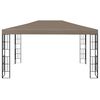 vidaXL Pavilion cu șiruri de lumini LED, gri taupe, 4x3 m