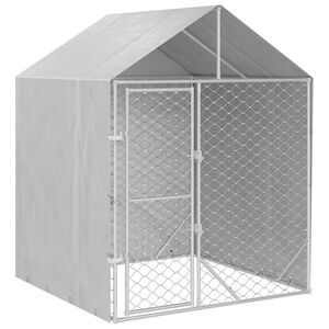 vidaXL Padoc de exterior cu acoperiș argintiu 2x2x2,5m oțel galvanizat