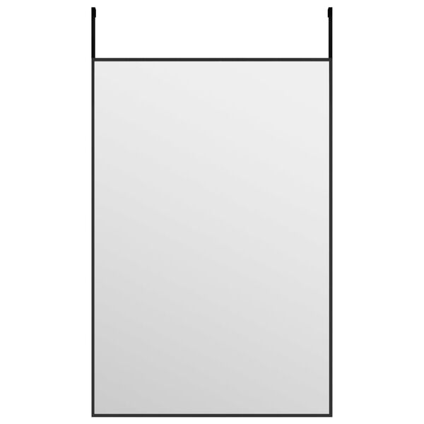 vidaXL Oglindă pentru ușă, negru, 40x60 cm, sticlă și aluminiu