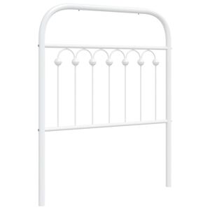 vidaXL Tăblie de pat de schimb metalică, alb, 75 cm
