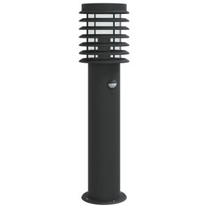 vidaXL Lampă exterioară de podea cu senzor, negru, 60 cm, oțel inox