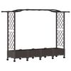 vidaXL Pat Ridicat cu Trellis și Acoperiș Maro 207 x 40 x 129 cm PP