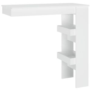 vidaXL Masă bar de perete, alb, 102x45x103,5 cm, lemn compozit