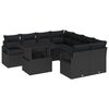 vidaXL Set de canapele pentru grădină 9 buc. Negru Rattan poli