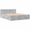 vidaXL Cadru de pat cu tăblie gri beton 150x200 cm lemn prelucrat
