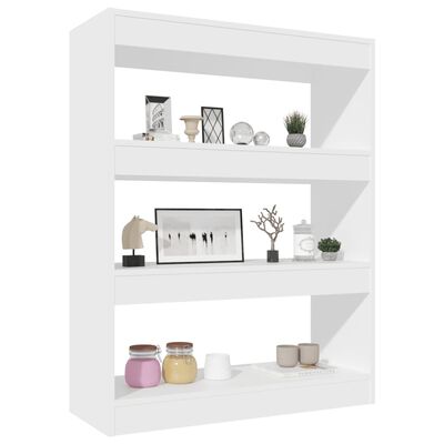 vidaXL Bibliotecă/Separator cameră, alb, 80x30x103 cm, lemn compozit