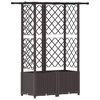 vidaXL Pat Ridicat cu Trellis și Acoperiș Maro 124 x 40 x 138 cm PP