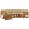 vidaXL Set canapea sectională cu pernă 5 pcs natural