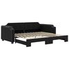 vidaXL Pat de zi cu extensie, negru, 80x200 cm, textil