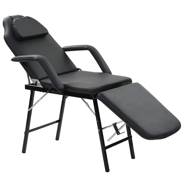 vidaXL Scaun tratament facial, &icirc;nlocuitor piele, 185x78x76 cm, negru