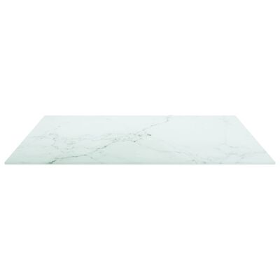 vidaXL Blat masă alb 70x70 cm 6 mm sticlă securizată design marmură