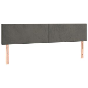 vidaXL Tăblii de pat, gri &icirc;nchis, 160x5x78/88 cm, catifea