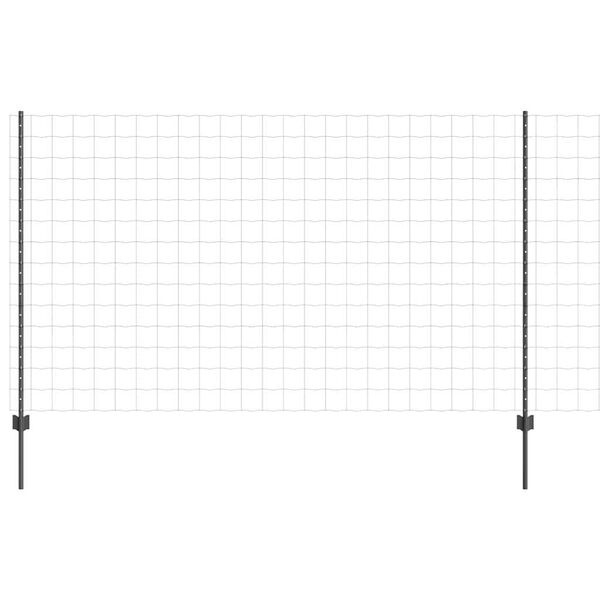 vidaXL Gard și Stâlp Gri 1,4 x 10 m Oțel
