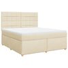 vidaXL Pat continental cu saltea, crem, 180x200 cm, textil