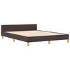 vidaXL Cadru de pat cu headboard Maro &icirc;nchis 140 x 190 cm țesătură