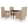 vidaXL Set de mobilier pentru grădină cu perne, 5 piese, bej
