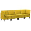 vidaXL Set de mobilier pentru living cu pernă 4 pcs Galben Catifea