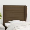 vidaXL Tăblie de pat cu aripioare maro &icirc;nchis 93x23x118/128 cm textil