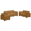 vidaXL Set de canapele cu perne, 3 piese, maro, catifea