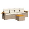 vidaXL Set canapele de grădină cu perne, 5 piese, bej, poliratan