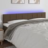 vidaXL Tăblie de pat cu LED, gri taupe, 200x5x78/88 cm, textil